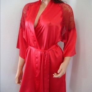 Satin and lace robe
